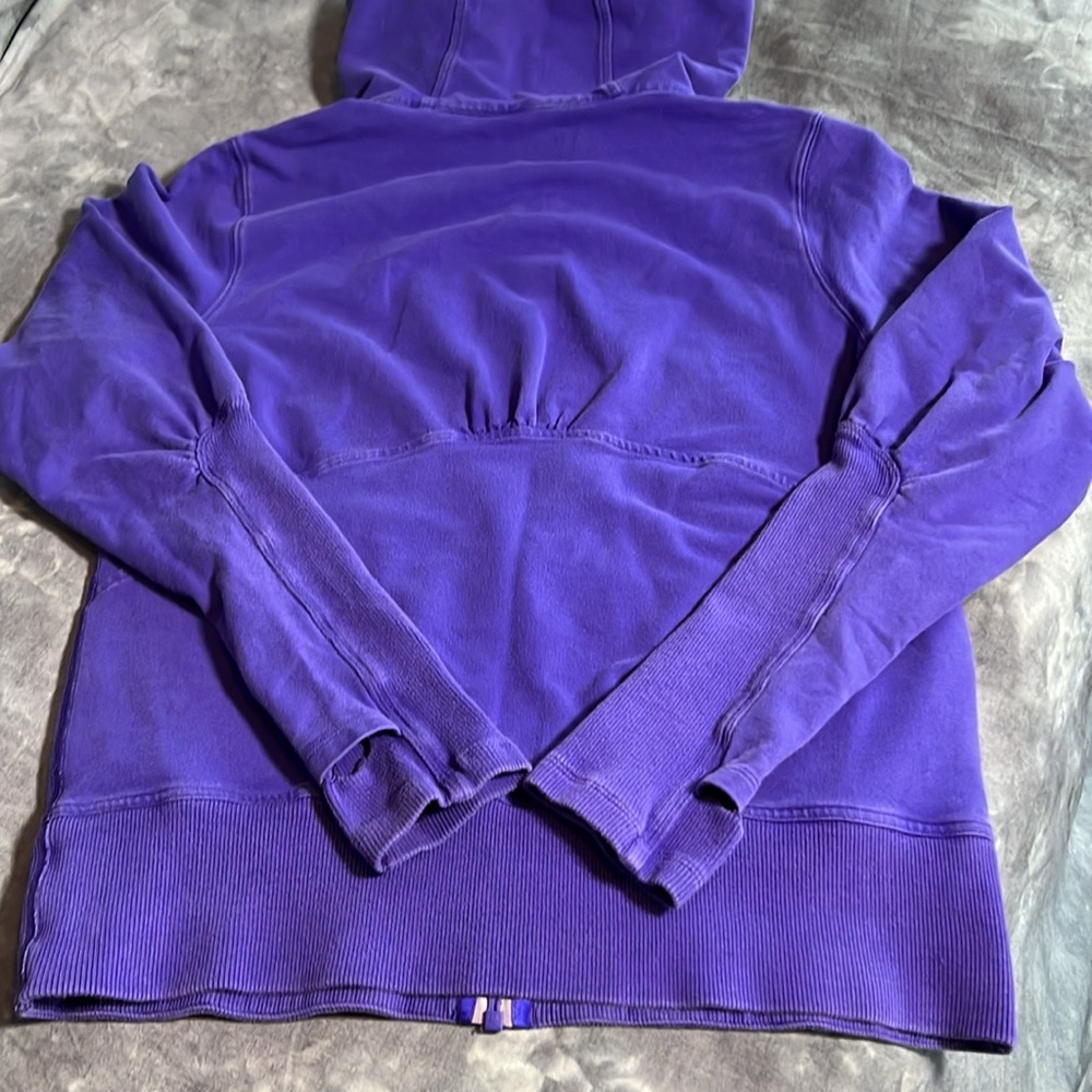 Lululemon Distressed Full Zip Hoodie, Thumb Holes, approximate size 8 - Picture 8 of 16